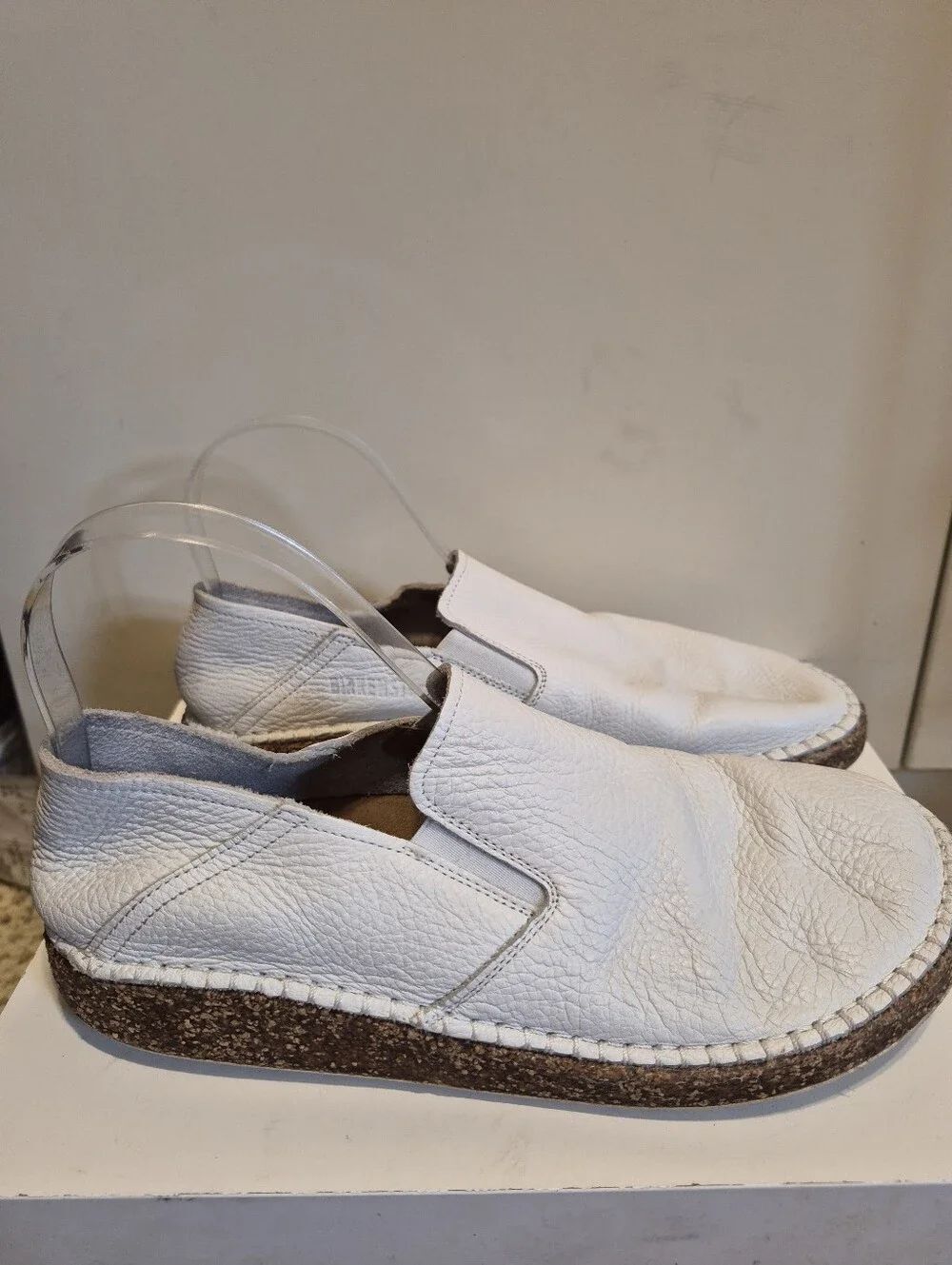 Birkenstock "Callan" White Soft Pebbled Leather Loafers EU 38/US 7-7.5 Ret.$142